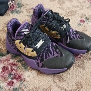 Childrens Adidas sneakers Star Wars lace up round toe padded purple black sz 1
